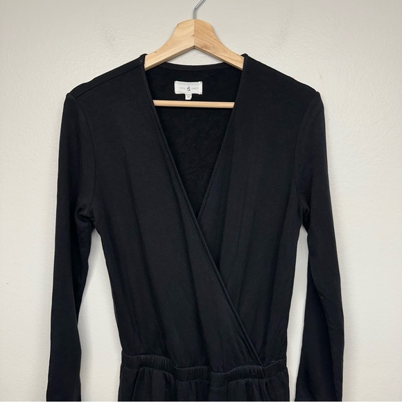 Lou & Grey Jumpsuit Womens XXS Signature soft Knit Crossover Long Sleeve Black - Picture 2 of 12